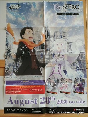 Poster Weib Schwarz Re Zero Karte Card Poster Bushiraod Weiss Rezero Emilia