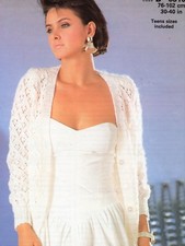 435 LADIES DK LACE CARDIGAN 30-40"  VINTAGE KNITTING PATTERN COPY