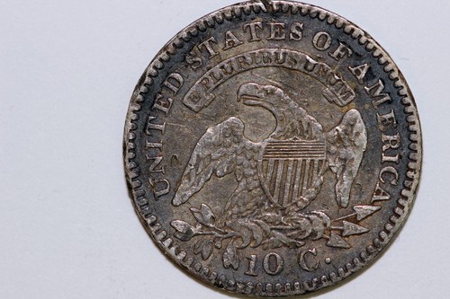 One 1821 Capped Bust Dime that Grades Net Fine Scratched Obverse (Bst10-238) - Picture 7 of 8