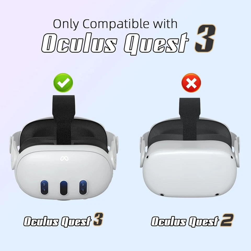 Adjustable Enhanced Comfort Support Head Strap For Oculus Quest 3 Meta Quest 3 - image 3 of 4