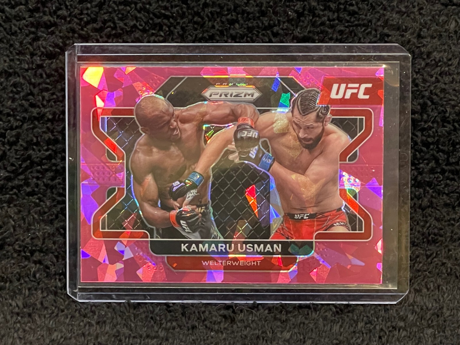 KAMARU USMAN ~ 2022 Panini Prizm UFC #54 Pink Ice Prizm