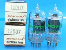 GE MOTOROLA 12DU7 VACUUM TUBE 1960 MATCH PAIR AUDIO COMM QUALITY SWEET TONE