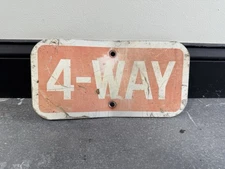 4-WAY Sign 12” X 6” Authentic Original Metal Road Street Traffic Mancave
