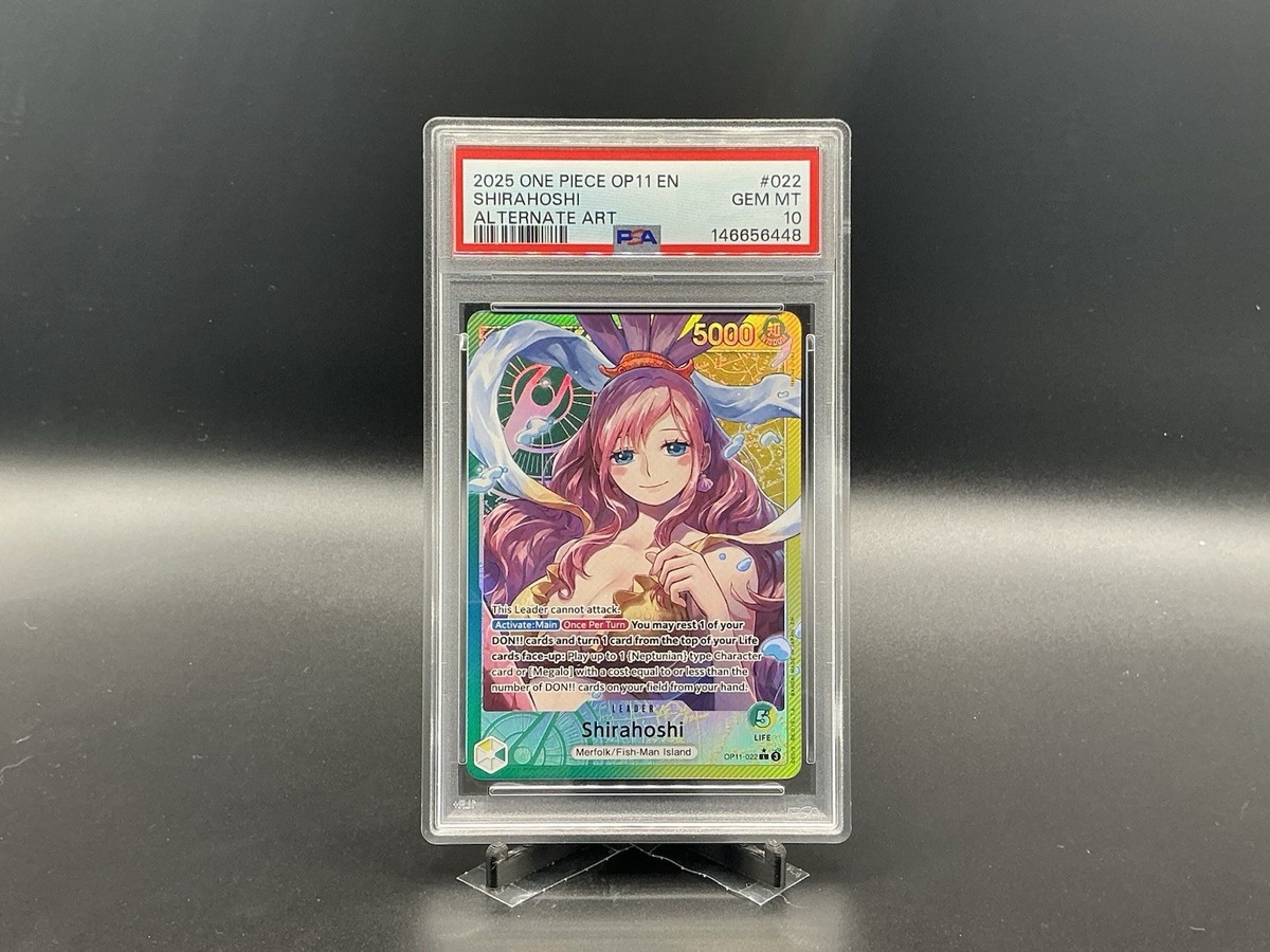 One Piece Card Game TCG Shirahoshi OP11-022 Alt Art Leader PSA 10