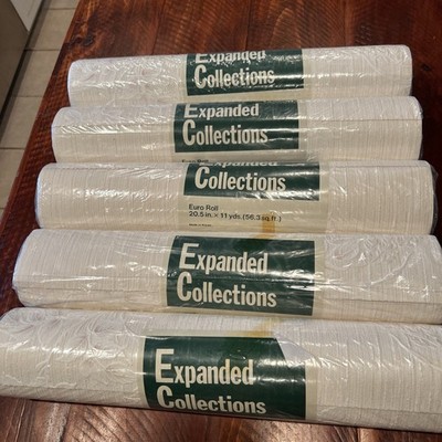Expanded Collections Euro Roll Wallpaper 11 yd Cream Off White Embossed 70s 80s