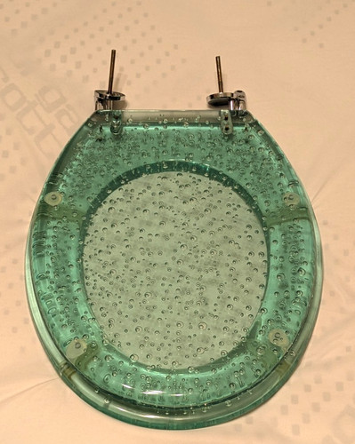 Vintage Lucite Green Toilet Seat Clear, Transparent, See-Through, Restoration
