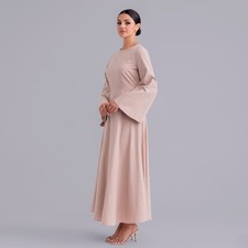 Elegant Muslim Women Plain Long Dress Abaya Ramadan Kaftan Maxi Robe Party Gown