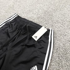 NEW Adidas Pants Mens M Black Track Warm Up Drawstring Jogger Sweatpants Run Gym