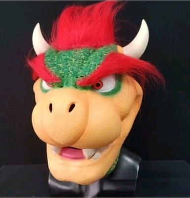SUPER MARIO BOWSER LATEX COSPLAY MASKE *TOP ZUSTAND* NIE BENUTZT NEU