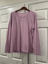 time and tru Long Sleeve T Shirt Lavender