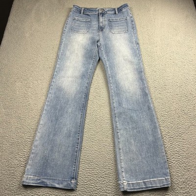 Risen Jeans Freckled Poppy Flare Jeans Womens 11/30 Blue Flare Light Wash Denim