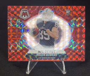 2024 Panini Mosaic NFL Debut Brock Bowers #286 Red Camo Mosaic Prizm (RC) (#87)