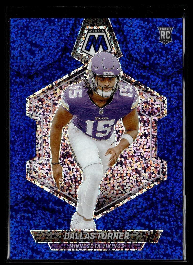 2024 MOSAIC BLUE SPARKLE /96 ROOKIE 317 Dallas Turner Minnesota Vikings