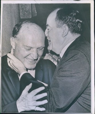 1964 Chairman John Bailey Senator Hubert Humphrey Mn Politics Vintage Photo 7x9