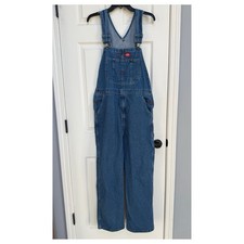 DICKIE'S Men's Blue Denim Bib Overalls Carpenter EUC sz 30x30"