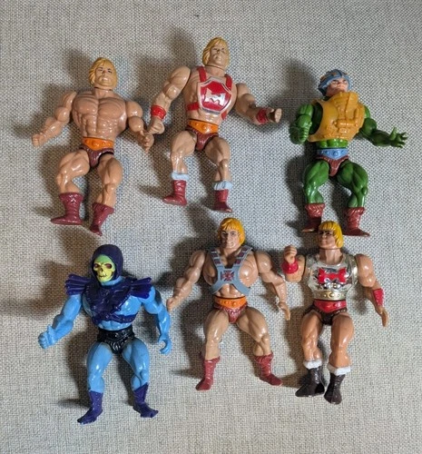 6 Vtg Mattel 1980’s Vintage He-Man Masters of the Universe Action Figures Lot