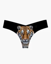 NEW! $28 COMMANDO MICROFIBER THONG UNDERWEAR CLASSIC ORANGE TIGER SZ S/M
