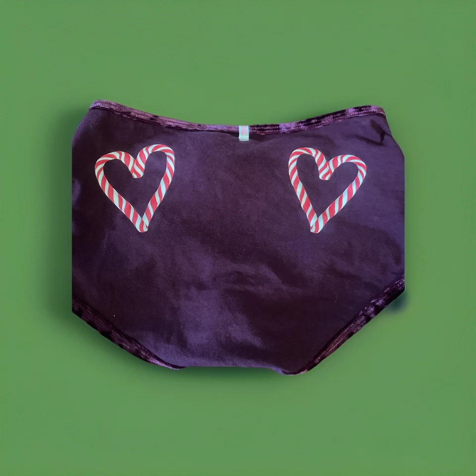 Victoria's Secret Púrpura Oscuro Gamuza Bastón Niño Pantalones Cortos Panty XS NUEVO CON ETIQUETAS Sexy Foto 3 de 4