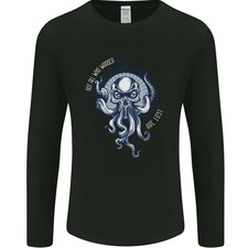 Cthulhu Wander Kraken Octopus Ocean Mens Long Sleeve T-Shirt