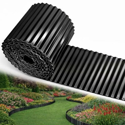 Corrugated Metal Garden Edging 6'' x 65' Rustproof Landscape Border Fence