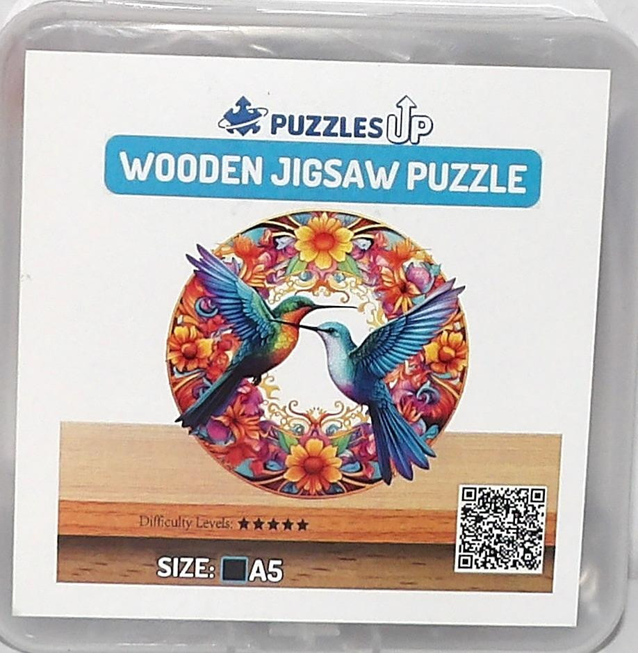 PuzzlesUP Wooden Jigsaw Puzzle HUMMINGBIRDS A5 Small 5.3