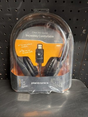 Plantronics Audio 655 USB Stereo Headset DSP Black Headband Clear HD Sound New 