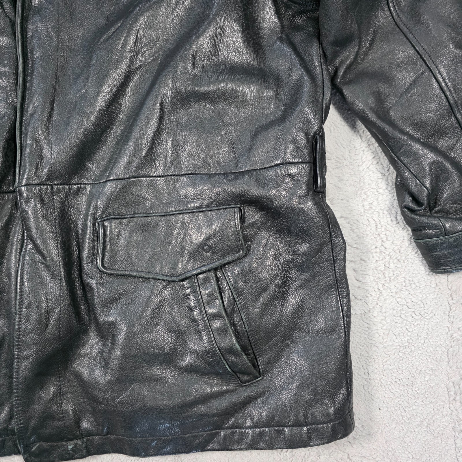 Wilsons Leather Jacket Men’s XL Black Genuine Leather Thinsulate Lined image 8