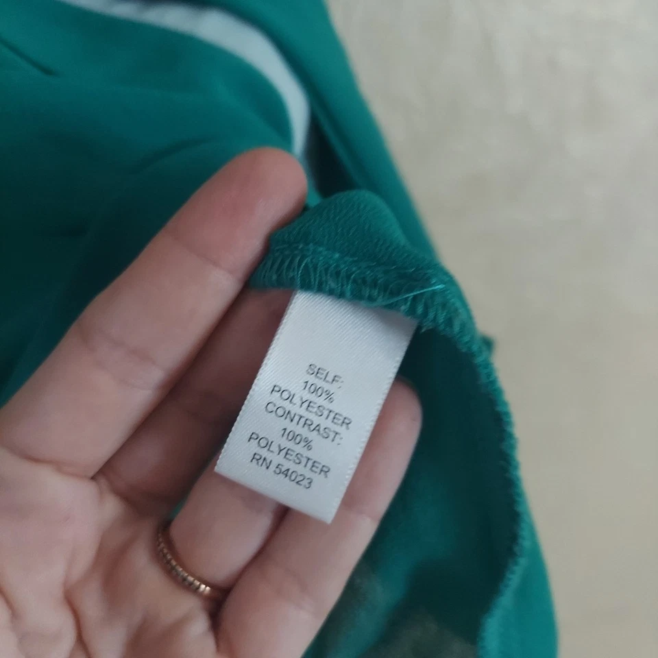 Blusa Tinley Road verde azul sin mangas de gasa talla pequeña Foto 3 de 4