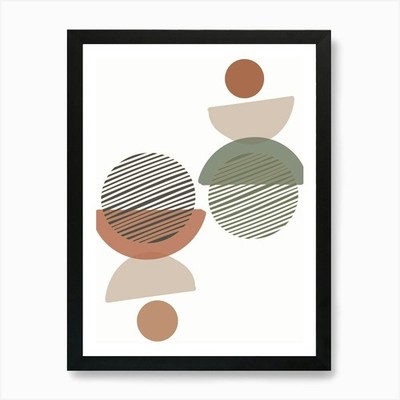 Abstract Minimalist Circles , digit Framed Wall Art Poster Canvas Print Picture