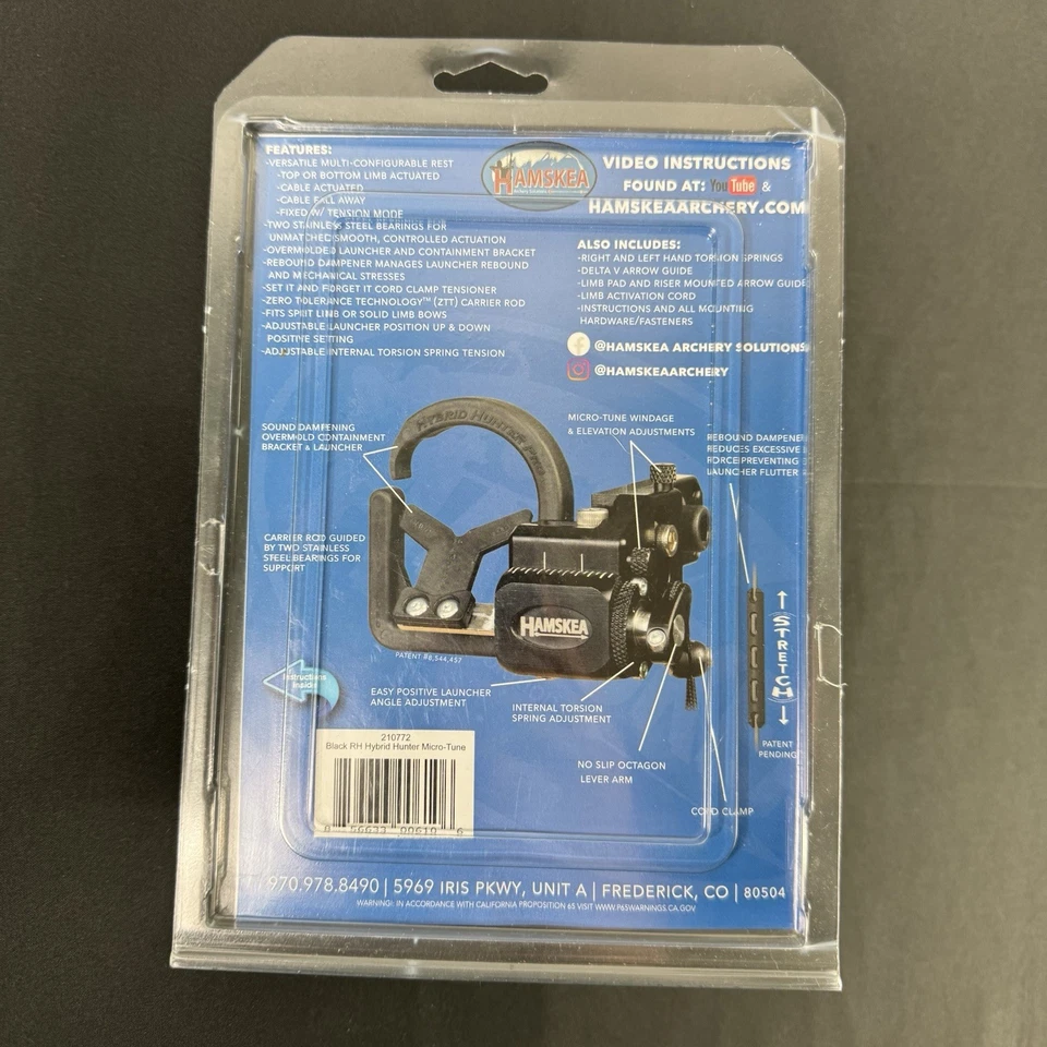 HAMSKEA Hybrid Hunter Pro Arrow Rest — Right Hand, Micro-Tune — 210772 (Used) - Image 2 of 2