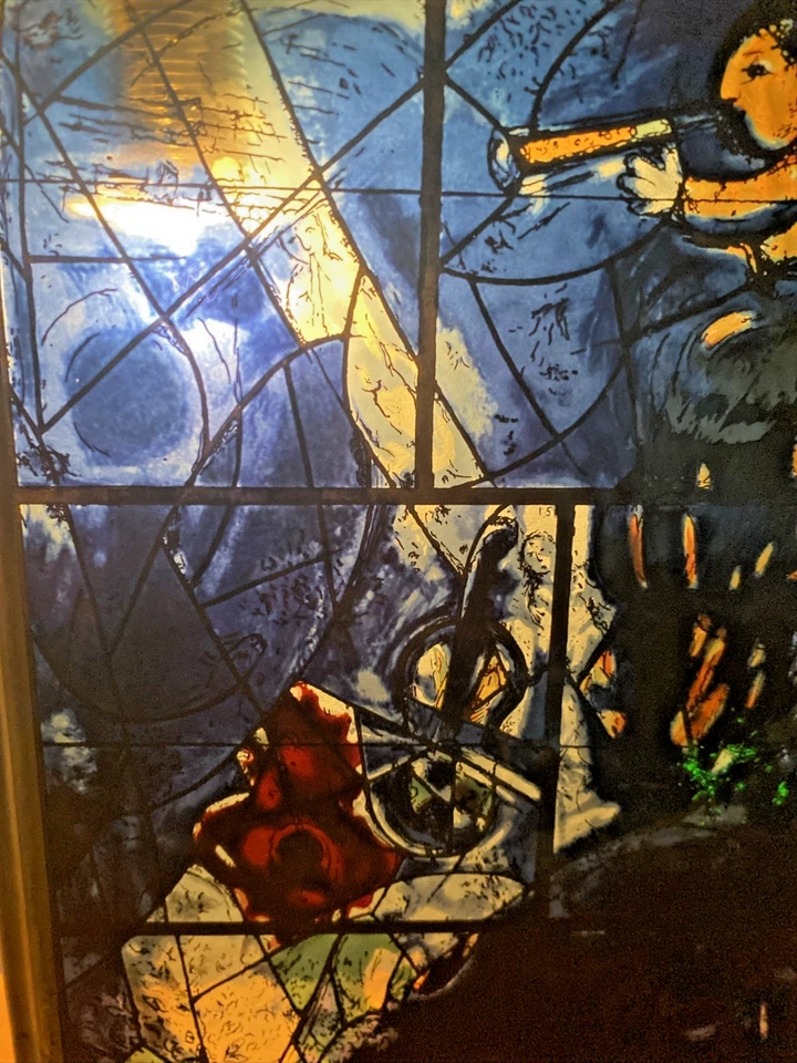 1970’s Marc Chagall Vitrail Glass Panel America Art Institute of Chicago - Photo 4/4