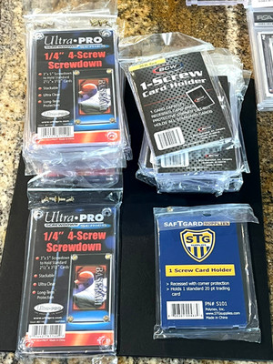 (10 Count Lot) Ultra Pro 4-Screw & (11 Lot) BCW/STG Trading Card Holders 20 pt