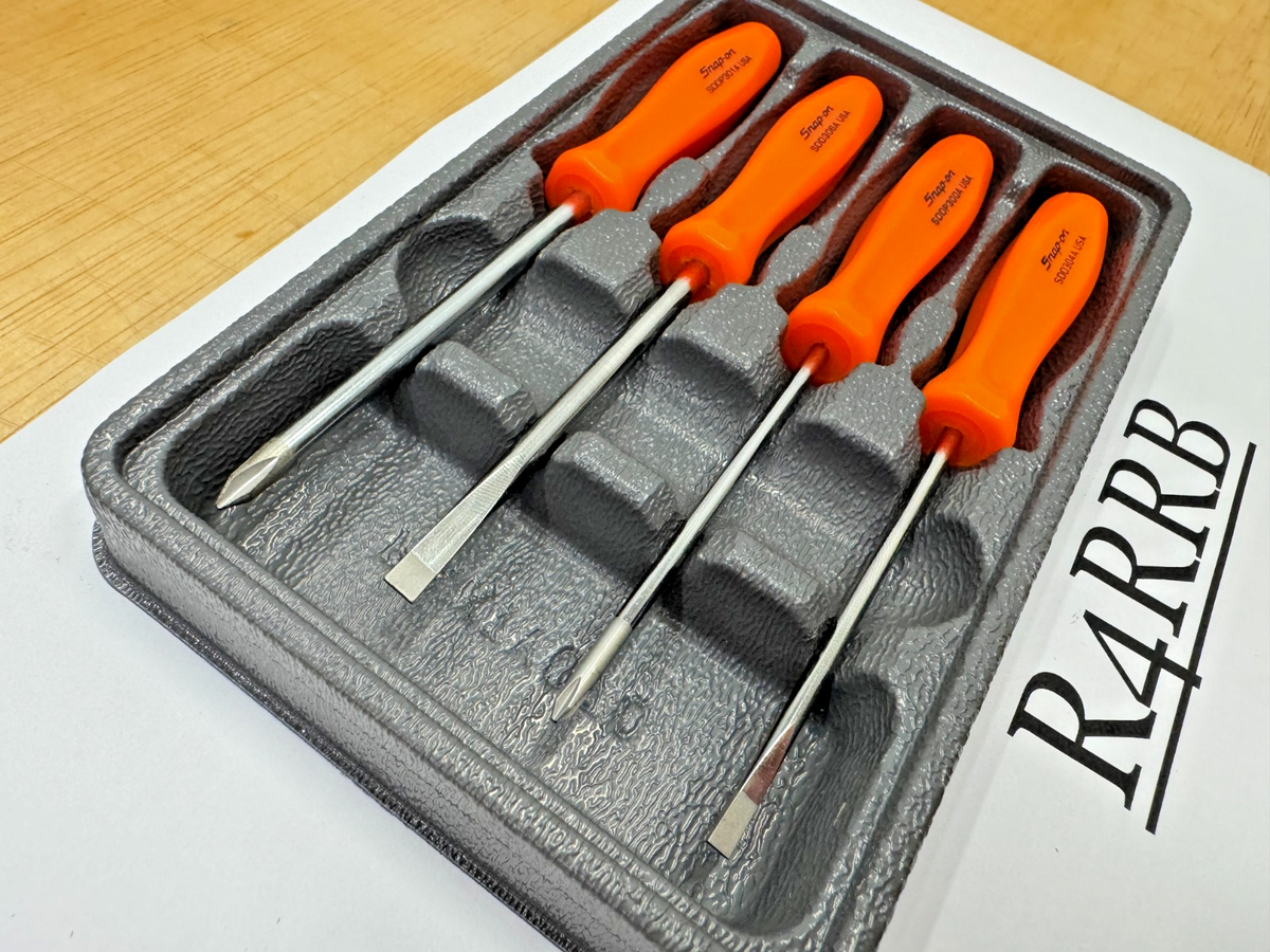 Snap-on Tools USA NEW ORANGE 4pc Mini Hard Grip Combo Screwdriver