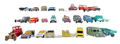Job Lot Of 29x Vintage Majorette Matchbox Whizzwheel Vehicles Mixed Brands Unbox
