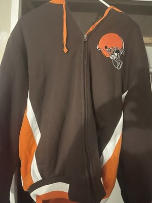 Cleveland Browns NFL Jacket Medium Brown Orange White Football Official