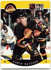 1990-91 Pro Set #295 Garth Butcher Vancouver Canucks