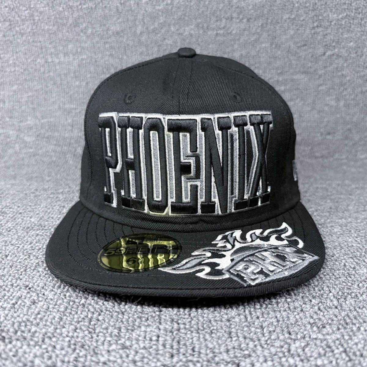 New Era Phoenix Suns 59FIFTY Fitted Hat Black PHX NBA Cap 6 7/8