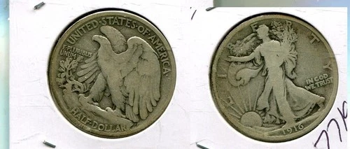 1916 P WALKING LIBERTY SILVER HALF DOLLAR VG FINE 7719T