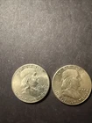 Estate Sale Two 1960P Franklin Half Dollars, Almost Uncirculated