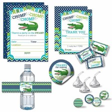 Deluxe Snappy Chomp in the Swamp Alligator Birthday Party Bundle for Boys Inc...