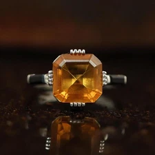 Honey Quartz & Black Onyx Ring, Handmade Sterling Silver Ring, Ring For Womens