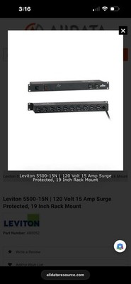 Leviton 5500 1 90 120 V 15 Amp Surge Protective Power Distribution Unit. New
