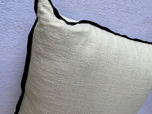 Ryan Studio CREAM/BLACK 22X22 RYAN FC RYS PILLOW, RAFFIA FRETWORK 19648 USA - Picture 17 of 21