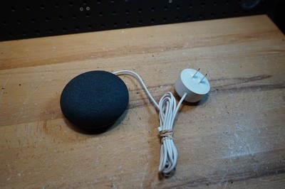 (L) Google Nest Mini 2nd Gen H2C Smart Speaker Charcoal w/ Power Adapter