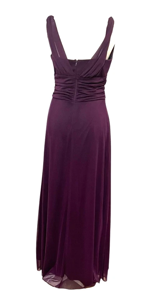 Betsy & Adam Purple Sleeveless Evening Gown Size 12 | Long Formal Dress Rhinesto - Image 4 of 4