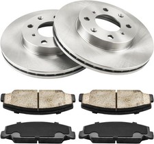 Front Brake Kit Disc Brake Rotors and Ceramic Brake Pads Replacement