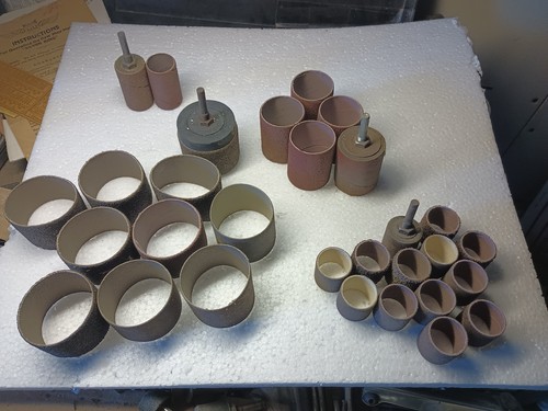 30 pk Sanding Drum and Sleeves Set for Drill, 2, 1.5, 1  Various Grit Wood Metal