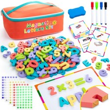 Classroom Magnetic Letters, 278 Pcs Wooden Alphabet Magnets with Double Sided