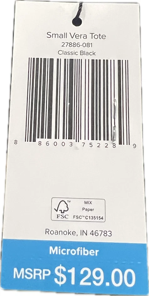 VERA BRADLEY MICROFIBER VERA TOTE + SMALL VERA TOTE - CLASSIC BLACK - Image 4 of 4