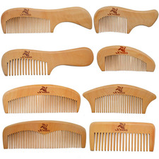   8 Pcs the Family of Hair Comb Set - Wood with Anti-Static  No Snag Handmade B